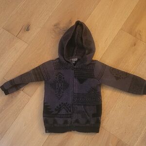 Barefoot Dreams Kids Hooded Sweatshirt in Black and Gray